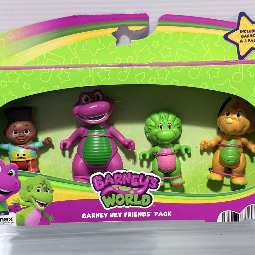 Barney's Hey Friends Pack 3” Figures 4-Pack Barney World Baby Bop Billy David